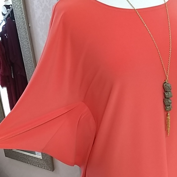 Joseph Ribkoff// Flamingo Top // Flutter Sides - Picture 2 of 5